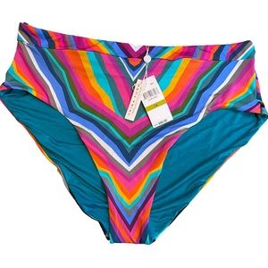 NWT - Trina Turk Louvre High Waisted Bikini Bottoms - Size 14